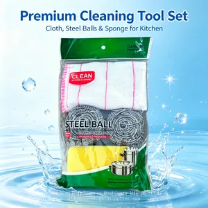 Universal Hard Surface Scourer Stainless Steel Scrubber Ball for Kitchen Clean thumbnail-2