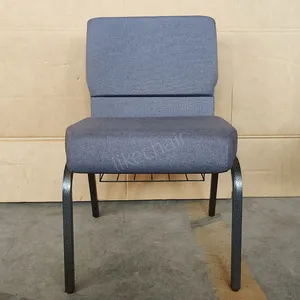 Wholesale Modern Style Stackable Metal Steel Tube Armrest Padded Auditorium Chair Church Pew for Hotels Dining Theaters thumbnail-1