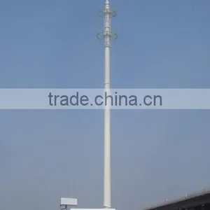 Telecommunication Steel Pole, GSM Communication Tower With Galvanization and Powder Coated thumbnail-5