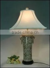 Chinese Antique Famille Rose Ceramic Lamp thumbnail-1