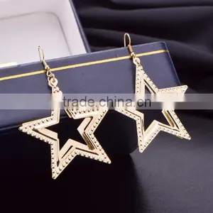 2016 Wholesale High Quality Vintage Fashion Korean Beautiful Star Alloy Earring thumbnail-4