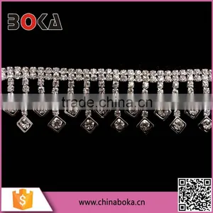 BOKA High Quality Rhinestone Crystal Fringe Trim, Dangling Crystal Trimming thumbnail-1