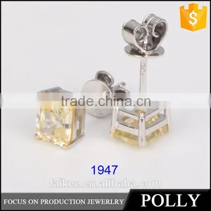 Wholesale High Quality Classic Yellow Sapphire Zircon Earrings thumbnail-5