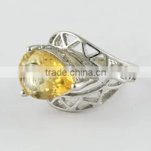Ray Of Light Yellow Citrine Ring, Handmade Silver Jewelry, Online Silver Jewelry thumbnail-3