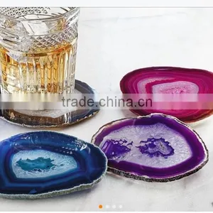 AGATE COASTER WITH GOLDEN TRIM thumbnail-1