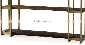 Mordern Somple Design Wooden Bookshelf Stainless Steel Frame Use For Decorate Home thumbnail-2