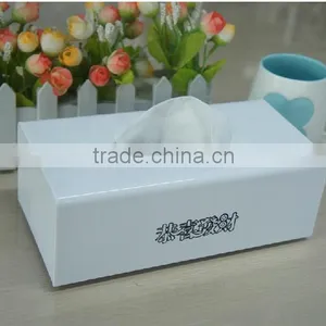 White Acrylic RectangularTissue Dispenser Box Cover Holder thumbnail-1
