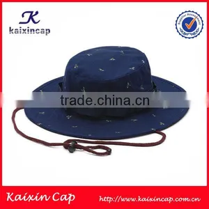 Wholesale High Quality Wide Brim Rope Designed Cotton Bucket Hat thumbnail-1