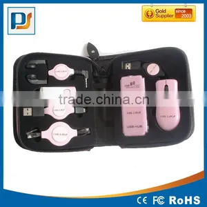 Executive Laptop Accessory Kit ~ Optical Mouse, 4-Port USB Hub, USB Pendrive and More thumbnail-1