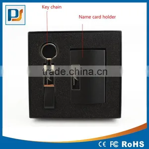 Engraved Set of Business Card Holder and Key Chain - Customized Personalised Gifts Idea thumbnail-1