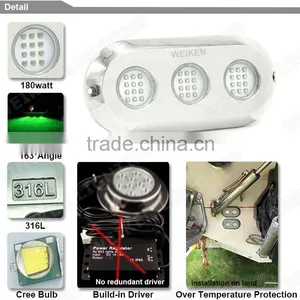 Waterproof Stainess Steel Wholesale Led Underwater Lights Crees 180w 12v Led Navigation Lights Marine Swimming Pool Yacht thumbnail-3