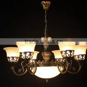 Traditional Handmade Flower Glass Ball and Metal Chandelier Lighting thumbnail-1