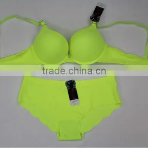 Seamless Double Push Up Bra Boyshort Set thumbnail-1