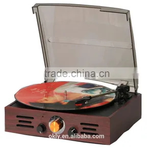Retro Wood Turntable Wooden Record Player With cd Player thumbnail-1