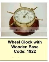 Wheel Clock on Wooden Base thumbnail-1
