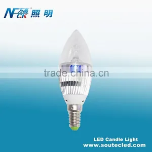 High Quality High Brightness Wide Angle Aluminum Led Candle Light 3w E14 LED Candle Light for Lighting Fixture thumbnail-1