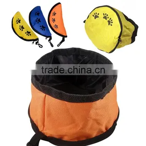 Pet Dog Cat Collapsible Food Water Feeder, Foldable Travel Dog Feeder, Camping Dog Bowl thumbnail-1