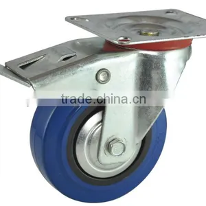 European-style Elastic Blue Rubber Caster Industrial Series thumbnail-2