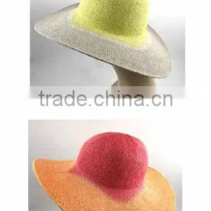 100% Paper Straw Felt Fedora Sun Hat thumbnail-1