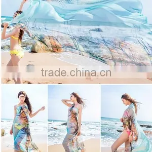 Sexy Women Lady Chiffon Scarves Bikini Swimwear Sun Dress Beach Scarf Veil Wrap thumbnail-4