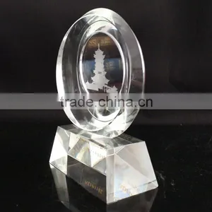 Wholesale Crystal Glass Trophy Cup Award With Building Engraving thumbnail-3