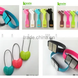 Gift Design Portable Sync Data Micro USB Multi Charger Data Cable 2 in 1 Keychain USB Cable thumbnail-5
