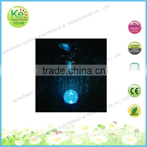 Street Outdoor Light Glass Ball Butterfly Solar Power thumbnail-4
