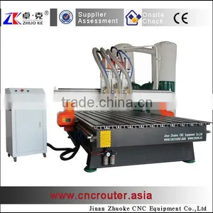 Auto Tool Changing Wood CNC Carving Machine Changing 3 Spindles With Original NcStudio System Dust Collector ZK-1325 thumbnail-1