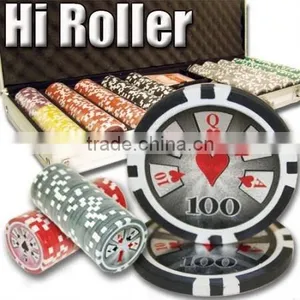 500pc Hi Roller Professional Texas Customized Poker Chip Set thumbnail-1