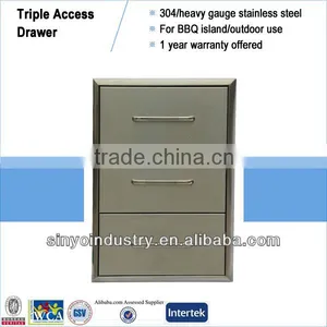 304 Stainless Steel Triple Drawer Unit thumbnail-1