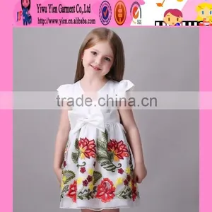 2016 Flower Princess Dress Modern Children Dress One Piece Baby Latest Children Dress Designs thumbnail-4