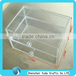Transparent Acrylic Drawer Box With Knobs Clear 2 Tiers Cosmetic Box Drawers thumbnail-1