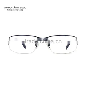 Great Classic Design Half Frame Fashion Navy Blue Men Metal Cool Eyewear Optical Frames Eyeglasses Specially for Big Face HD639 thumbnail-3
