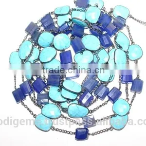 Blue Chalcedony Nuggets With Turquoise Fancy thumbnail-1