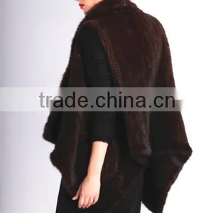 Fashion Genuine Knitted Mink Fur Vest for Women MV01 thumbnail-5