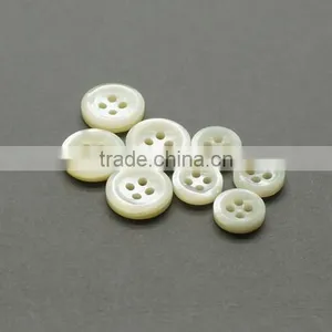 4 Holes Real White Mother of Pearl Shell Mens Shirt Buttons in Top Class thumbnail-1