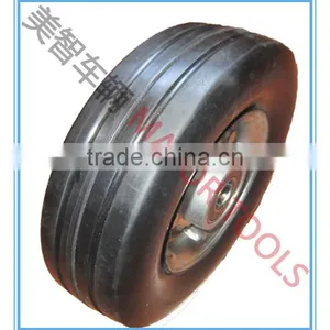 10X2.75 Natural Rubber Wheel With Steel Rim thumbnail-1