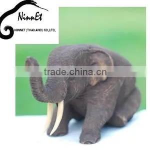 Wood Carved Elephant From Thailand thumbnail-2