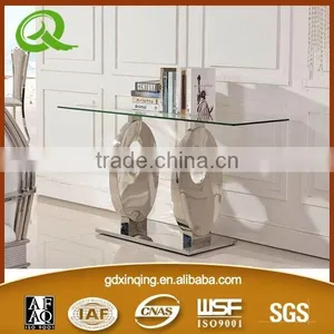 F286 Tempered Glass Modern Console Table thumbnail-2