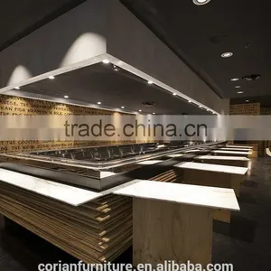 Design New Stylish Custom Sized Solid Surface Top Design Hotel Buffet thumbnail-3