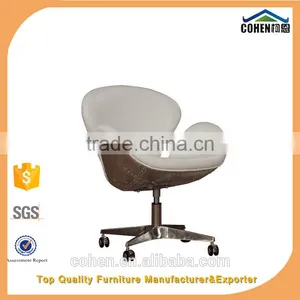 New Model Genuine Leather Egg Chair With Aluminium Back Coating/swivel Bar Chair With High Back/lounge Chair thumbnail-4