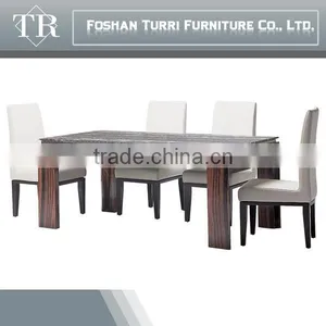 Hot Sale Modern High Back Wooden Dining Chair With Leather Design thumbnail-6