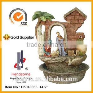 10 Inch New Design Holy Family Resin Small Decorative Indoor Water Fountain thumbnail-6