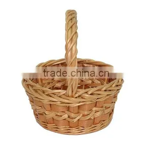 White Wicker Basket With Handle Wicker Basket of Eggs thumbnail-1