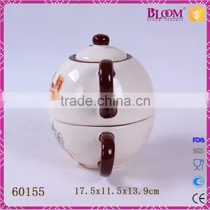 Modern White Ceramic Combination for One Cup Teapot thumbnail-2