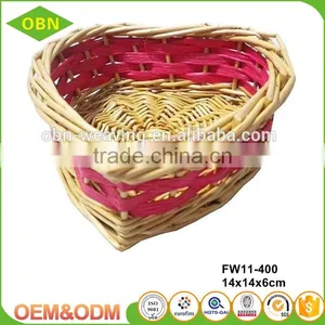 Handwoven Eco-friendly Heart Shape Wicker Gift Basket thumbnail-3