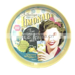 Round Printing Metal Serving Tray/ Party Tray thumbnail-4