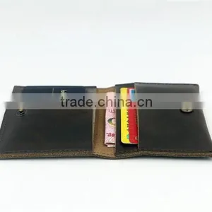 Genuine Leather Simple Handmade Men Wallet Bifold Purse Credit Card Billfold thumbnail-1