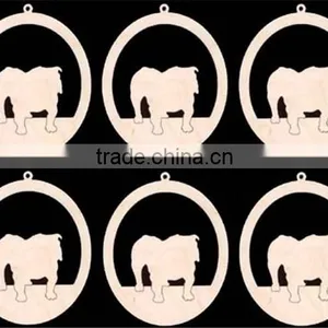 Hot Sell Dog Bulldog Ornament Natural Craft Wood Cutout Made in China thumbnail-1