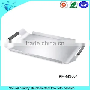 New Design Serving Trays Stainless Steel Trays With Belt 2 Handles thumbnail-5